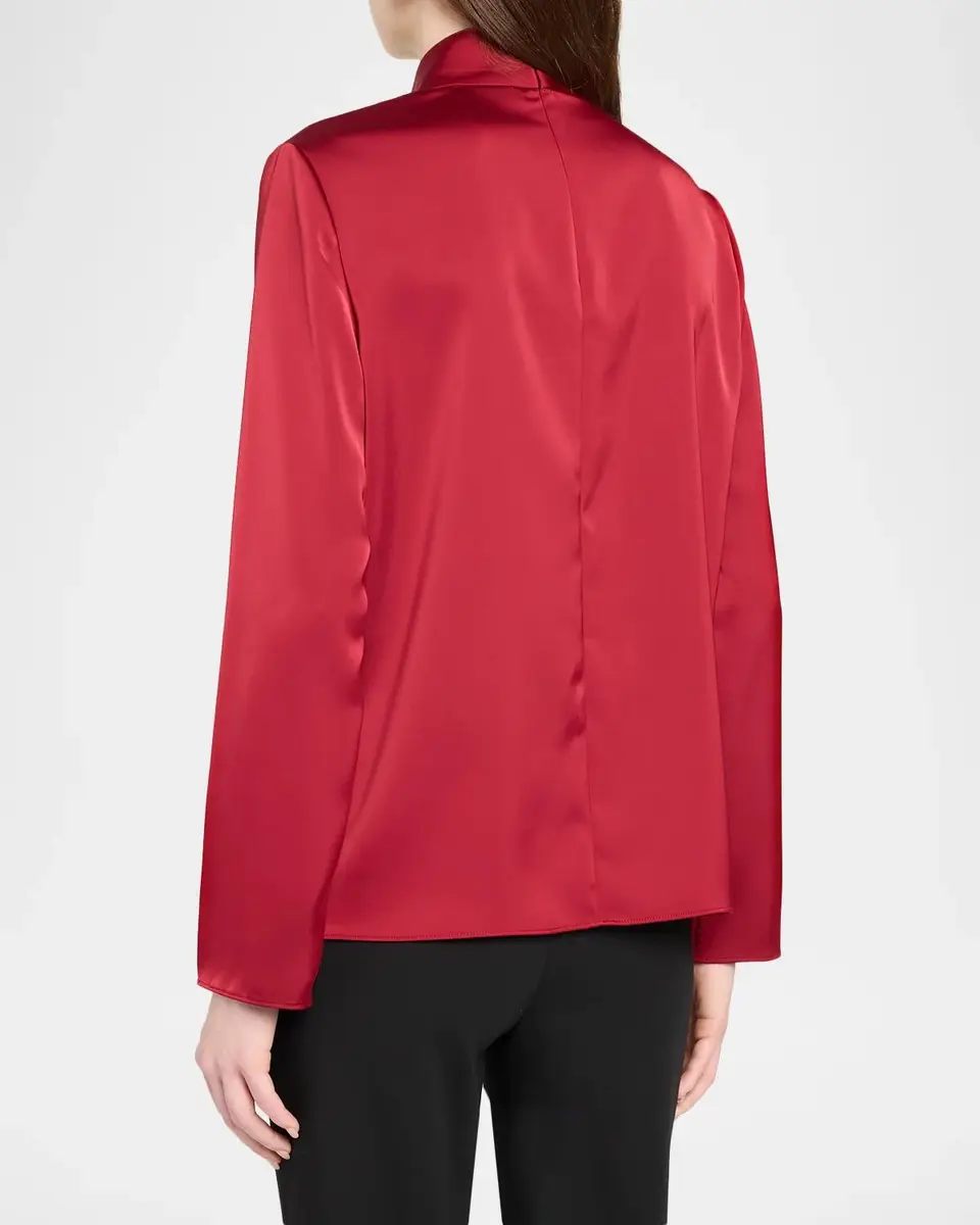 Emporio Armani Tie-Neck Techno Twill Shirt | Thumbnail 3 Emporio Armani Tie-Neck Techno Twill Shirt | Thumbnail 3