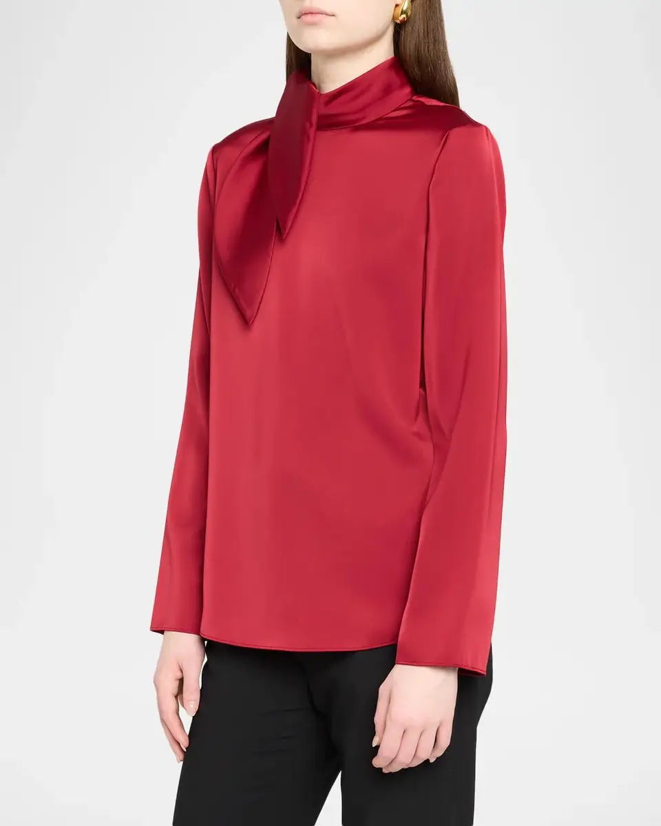 Emporio Armani Tie-Neck Techno Twill Shirt | Thumbnail 4 Emporio Armani Tie-Neck Techno Twill Shirt | Thumbnail 4