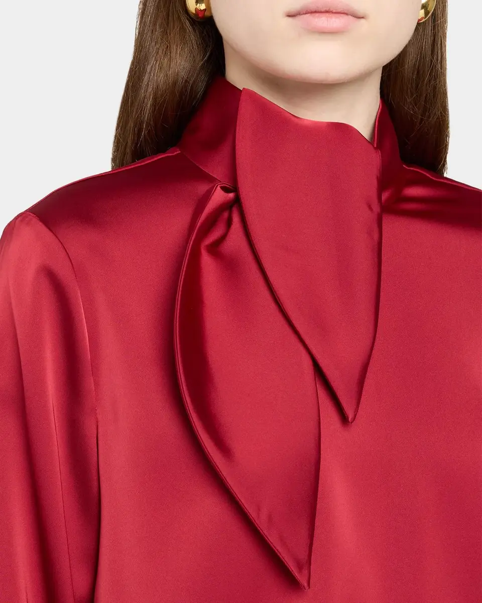 Emporio Armani Tie-Neck Techno Twill Shirt | Thumbnail 5 Emporio Armani Tie-Neck Techno Twill Shirt | Thumbnail 5