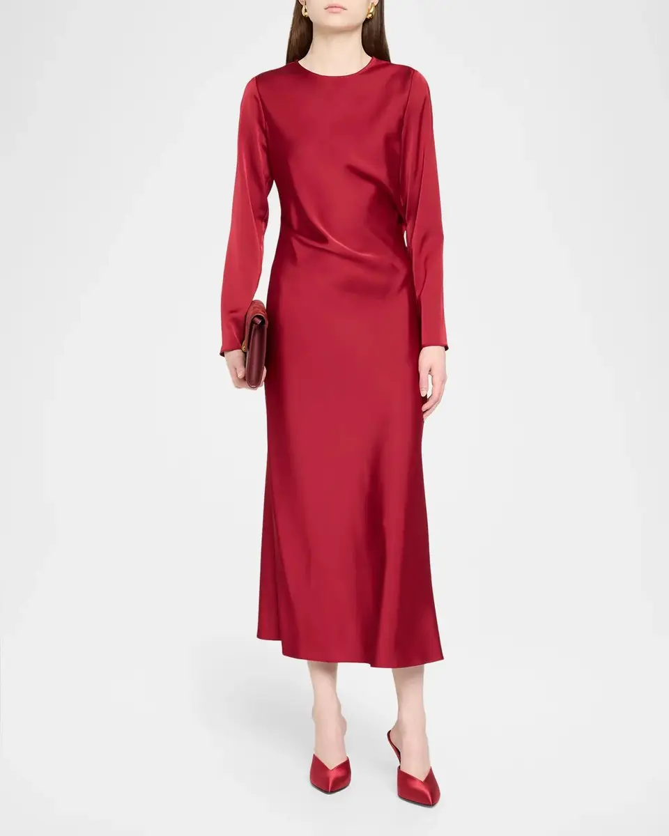 Emporio Armani Long-Sleeve Techno Twill Maxi Dress | Thumbnail 2 Emporio Armani Long-Sleeve Techno Twill Maxi Dress | Thumbnail 2