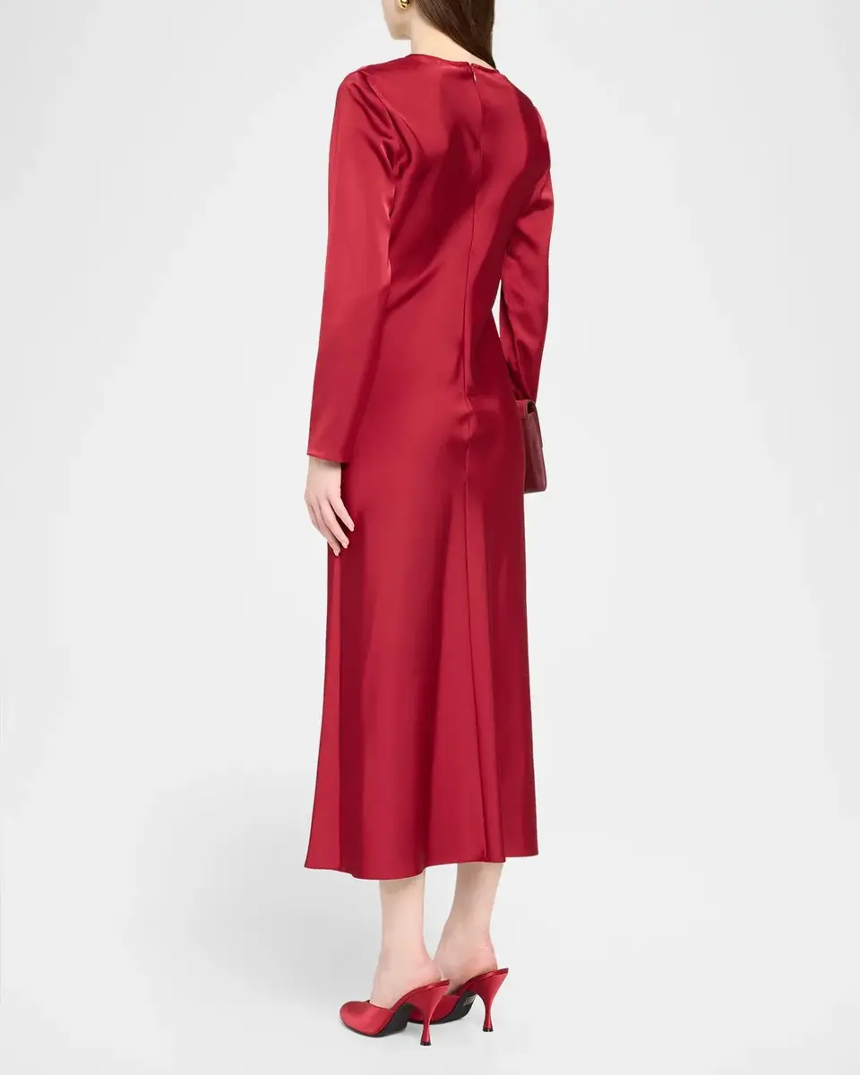 Emporio Armani Long-Sleeve Techno Twill Maxi Dress | Thumbnail 3 Emporio Armani Long-Sleeve Techno Twill Maxi Dress | Thumbnail 3