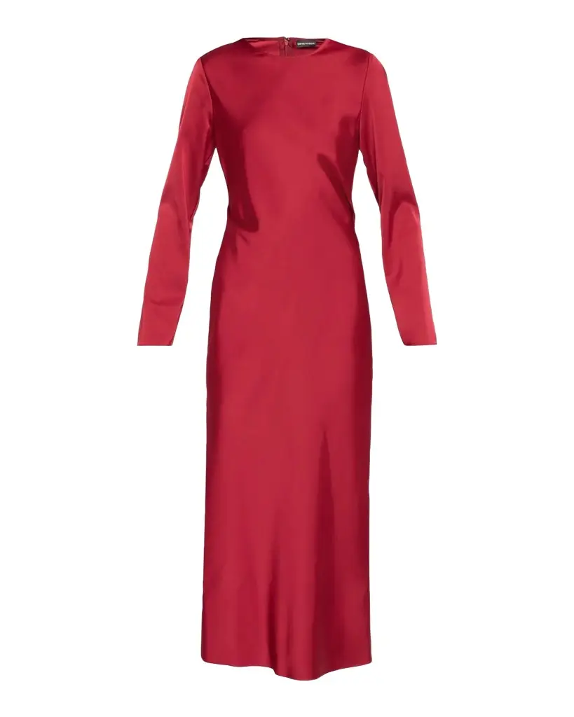 Emporio Armani Long-Sleeve Techno Twill Maxi Dress | Image 1 Emporio Armani Long-Sleeve Techno Twill Maxi Dress | Image 1