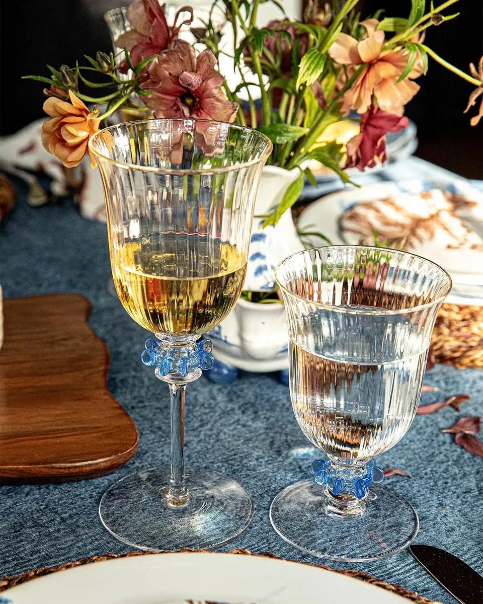 Juliska Nell Ruffle 12 oz. Wine Glass, Chambray | Thumbnail 3