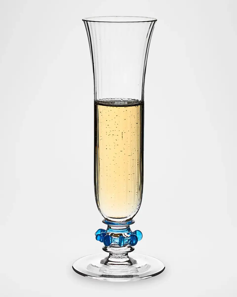 Juliska Nell Ruffle 5 oz. Champagne Flute, Chambray | Thumbnail 2 Juliska Nell Ruffle 5 oz. Champagne Flute, Chambray | Thumbnail 2