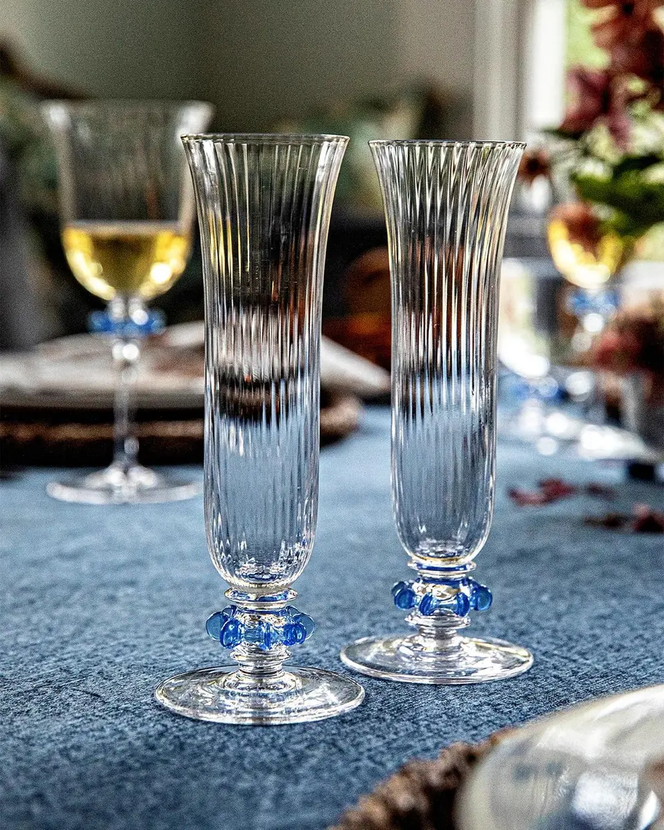 Juliska Nell Ruffle 5 oz. Champagne Flute, Chambray | Thumbnail 4 Juliska Nell Ruffle 5 oz. Champagne Flute, Chambray | Thumbnail 4
