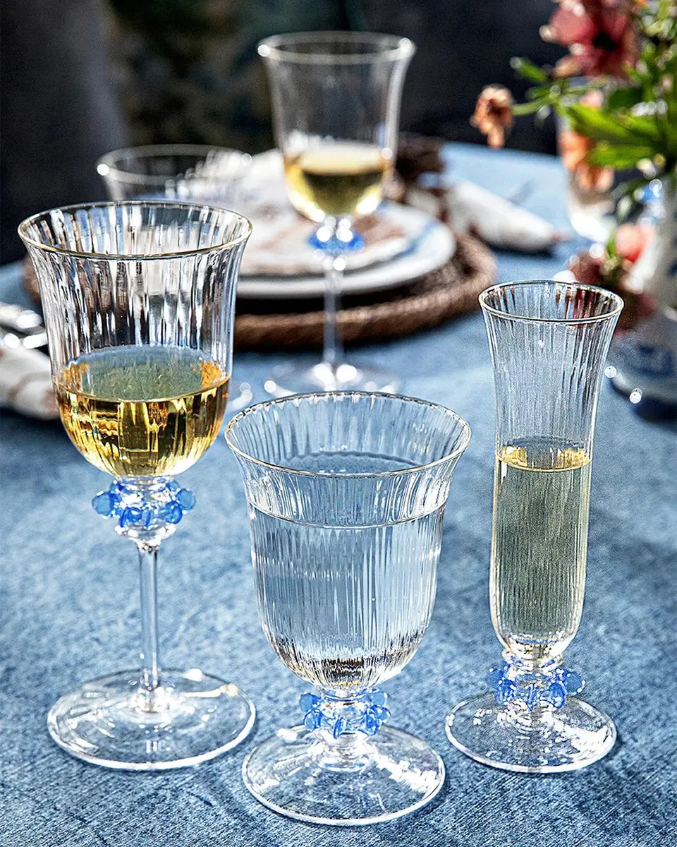 Juliska Nell Ruffle 5 oz. Champagne Flute, Chambray | Thumbnail 5 Juliska Nell Ruffle 5 oz. Champagne Flute, Chambray | Thumbnail 5