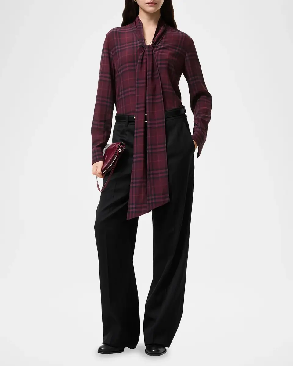 Burberry Rhiannon Check Silk Blouse | Thumbnail 2