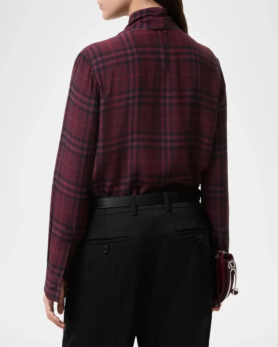 Burberry Rhiannon Check Silk Blouse | Thumbnail 3