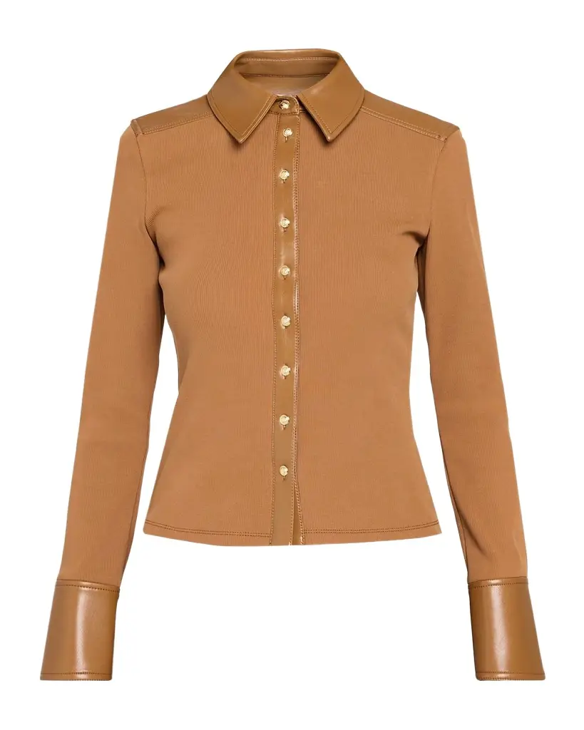 Cinq à Sept Magali Cotton-Blend Ribbed Top | Image 1 Cinq à Sept Magali Cotton-Blend Ribbed Top | Image 1