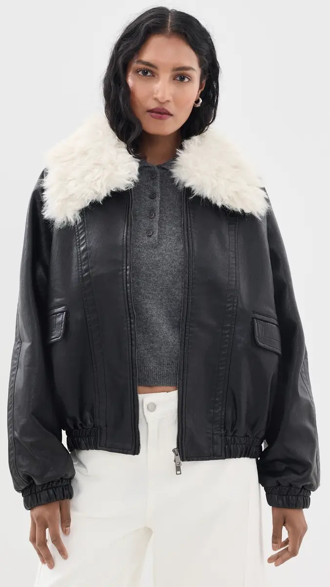 Source Unknown Rioni Faux Fur Collar Bomber Jacket | Thumbnail 2 Source Unknown Rioni Faux Fur Collar Bomber Jacket | Thumbnail 2