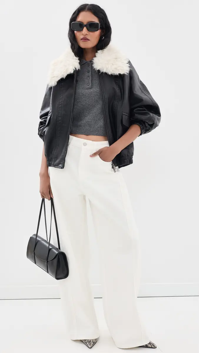 Source Unknown Rioni Faux Fur Collar Bomber Jacket | Thumbnail 5 Source Unknown Rioni Faux Fur Collar Bomber Jacket | Thumbnail 5