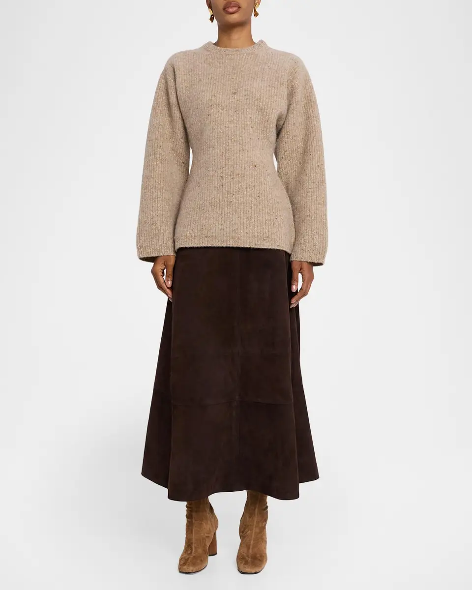 Co Cashmere Rib Slim Crewneck Sweater | Thumbnail 2 Co Cashmere Rib Slim Crewneck Sweater | Thumbnail 2