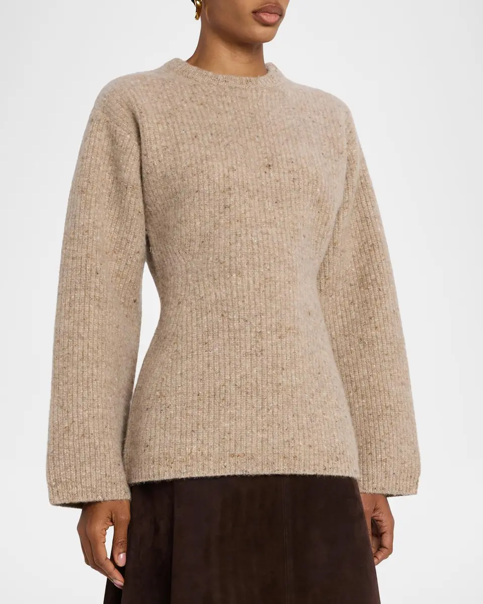 Co Cashmere Rib Slim Crewneck Sweater | Thumbnail 4 Co Cashmere Rib Slim Crewneck Sweater | Thumbnail 4