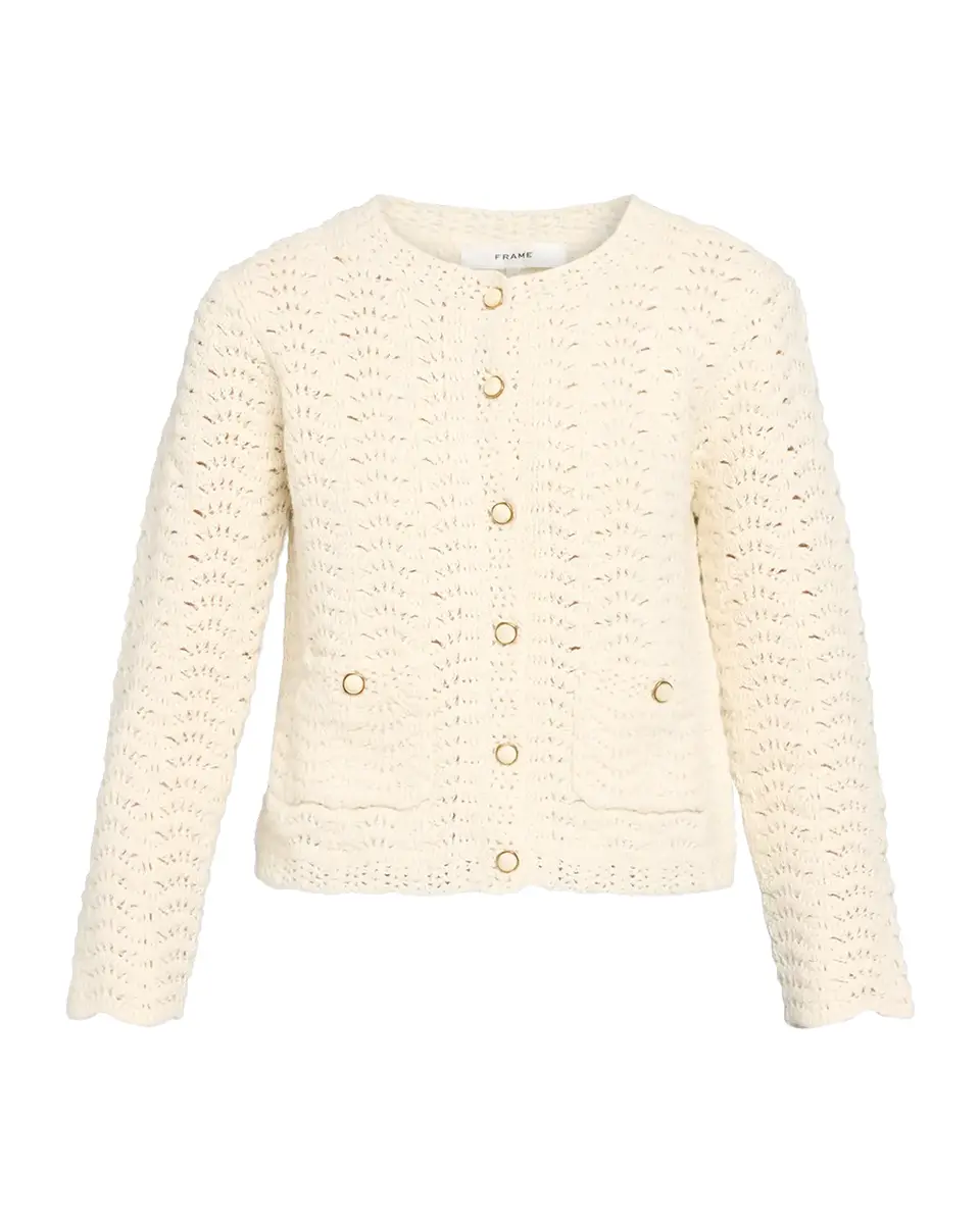 Frame The Chevron Pointelle Knit Cardigan | Thumbnail 5