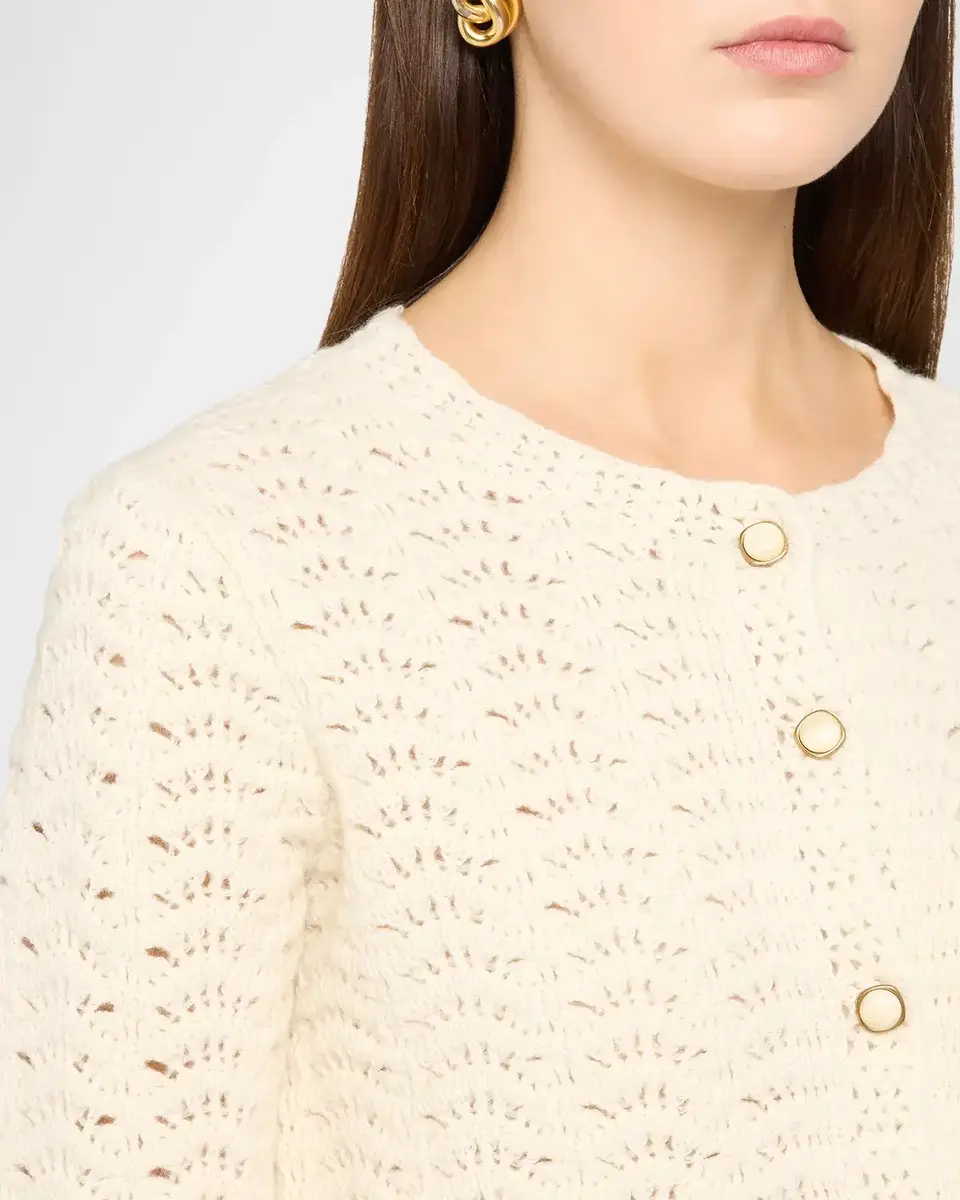 Frame The Chevron Pointelle Knit Cardigan | Thumbnail 7