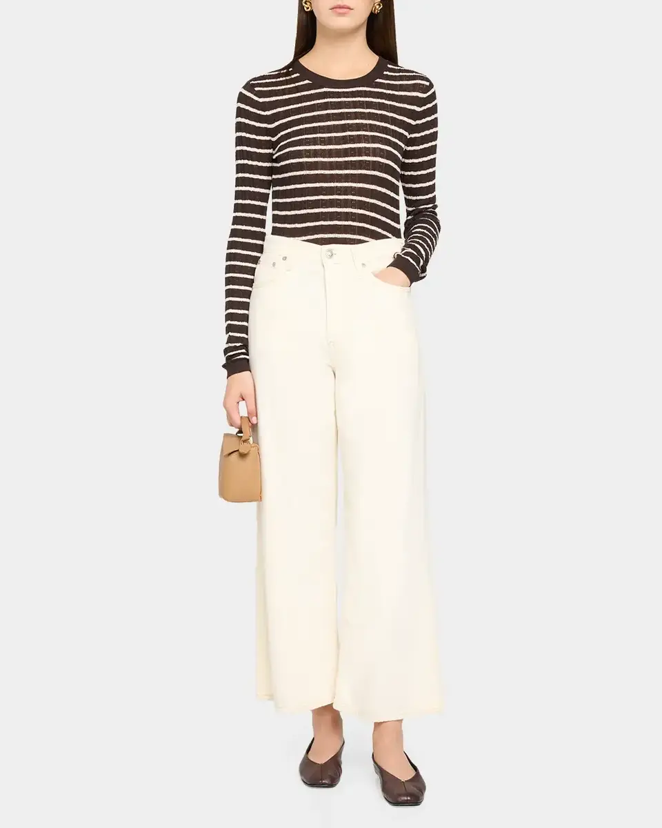 Frame The Pointelle Striped Sweater | Thumbnail 2 Frame The Pointelle Striped Sweater | Thumbnail 2