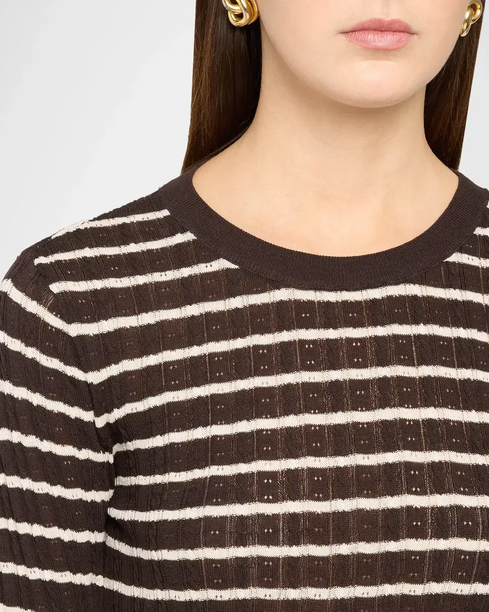 Frame The Pointelle Striped Sweater | Thumbnail 7 Frame The Pointelle Striped Sweater | Thumbnail 7