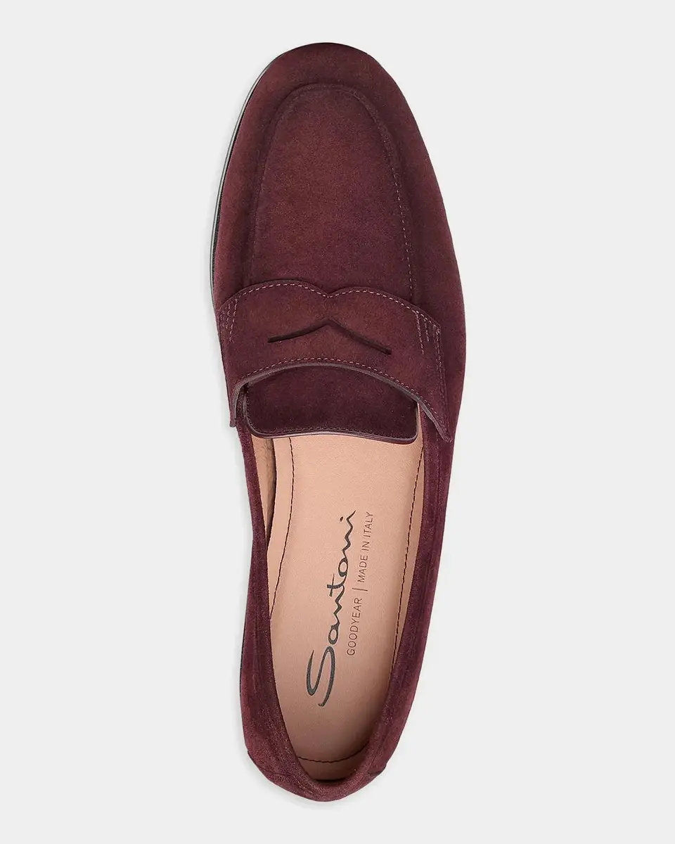 Santoni Suede Penny Loafers | Thumbnail 2 Santoni Suede Penny Loafers | Thumbnail 2