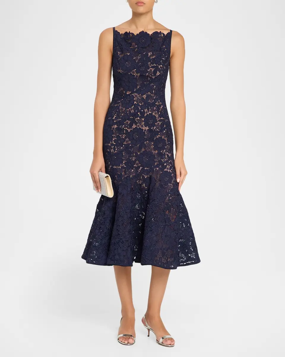 Self-Portrait Spiral Lace Mermaid Midi Dress | Thumbnail 2 Self-Portrait Spiral Lace Mermaid Midi Dress | Thumbnail 2