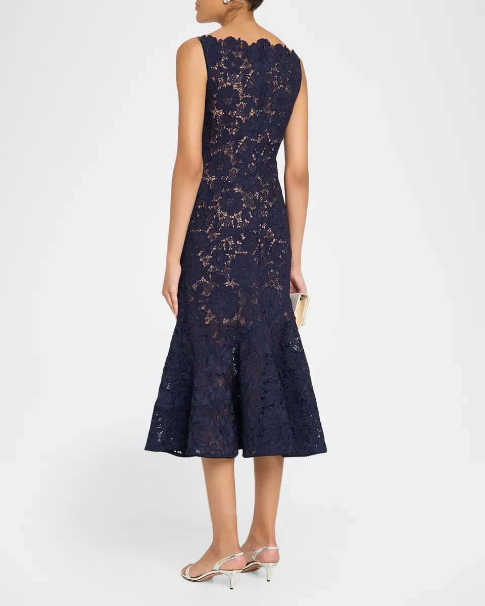 Self-Portrait Spiral Lace Mermaid Midi Dress | Thumbnail 3 Self-Portrait Spiral Lace Mermaid Midi Dress | Thumbnail 3
