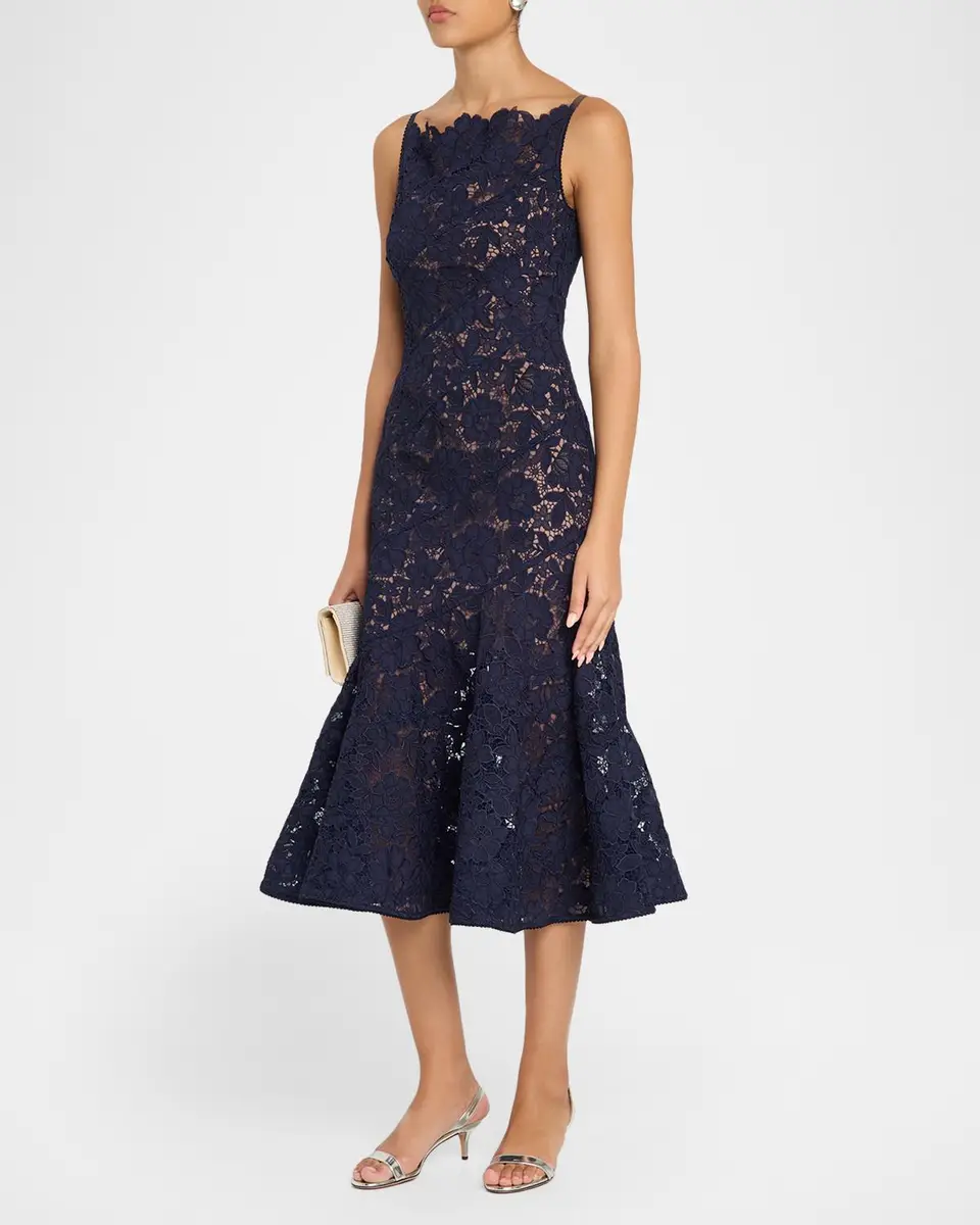 Self-Portrait Spiral Lace Mermaid Midi Dress | Thumbnail 4 Self-Portrait Spiral Lace Mermaid Midi Dress | Thumbnail 4