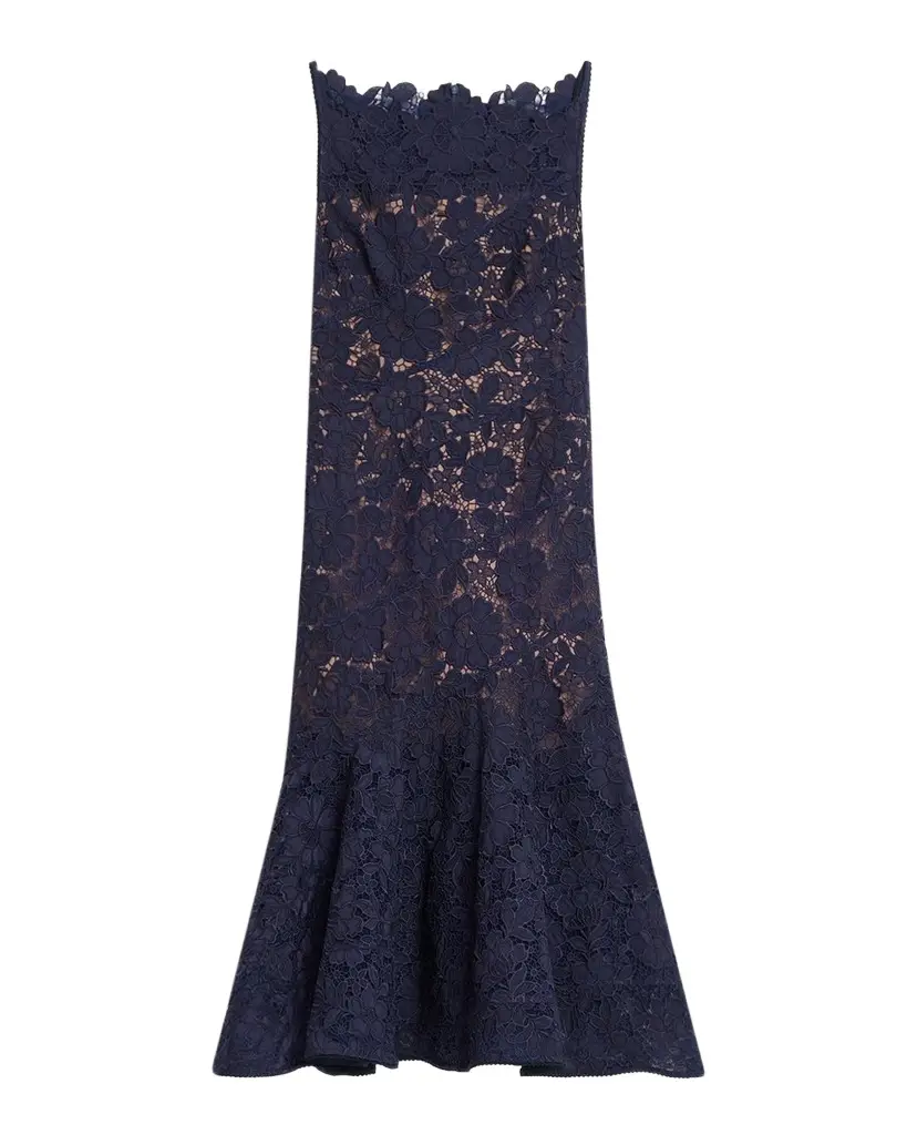 Self-Portrait Spiral Lace Mermaid Midi Dress