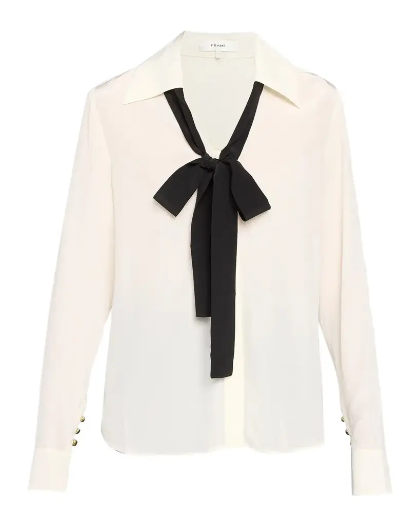 Frame Point Collar Silk Shirt | Image 1 Frame Point Collar Silk Shirt | Image 1