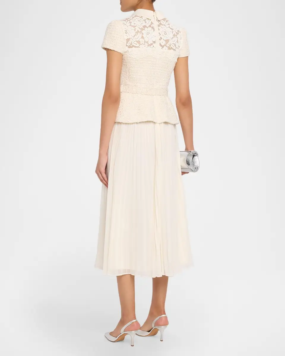 Self-Portrait Lace Boucle Midi Dress | Thumbnail 3