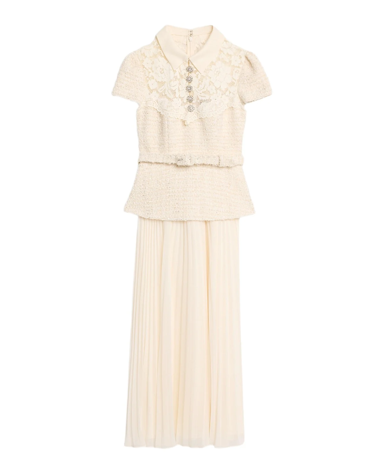 Lace Boucle Midi Dress