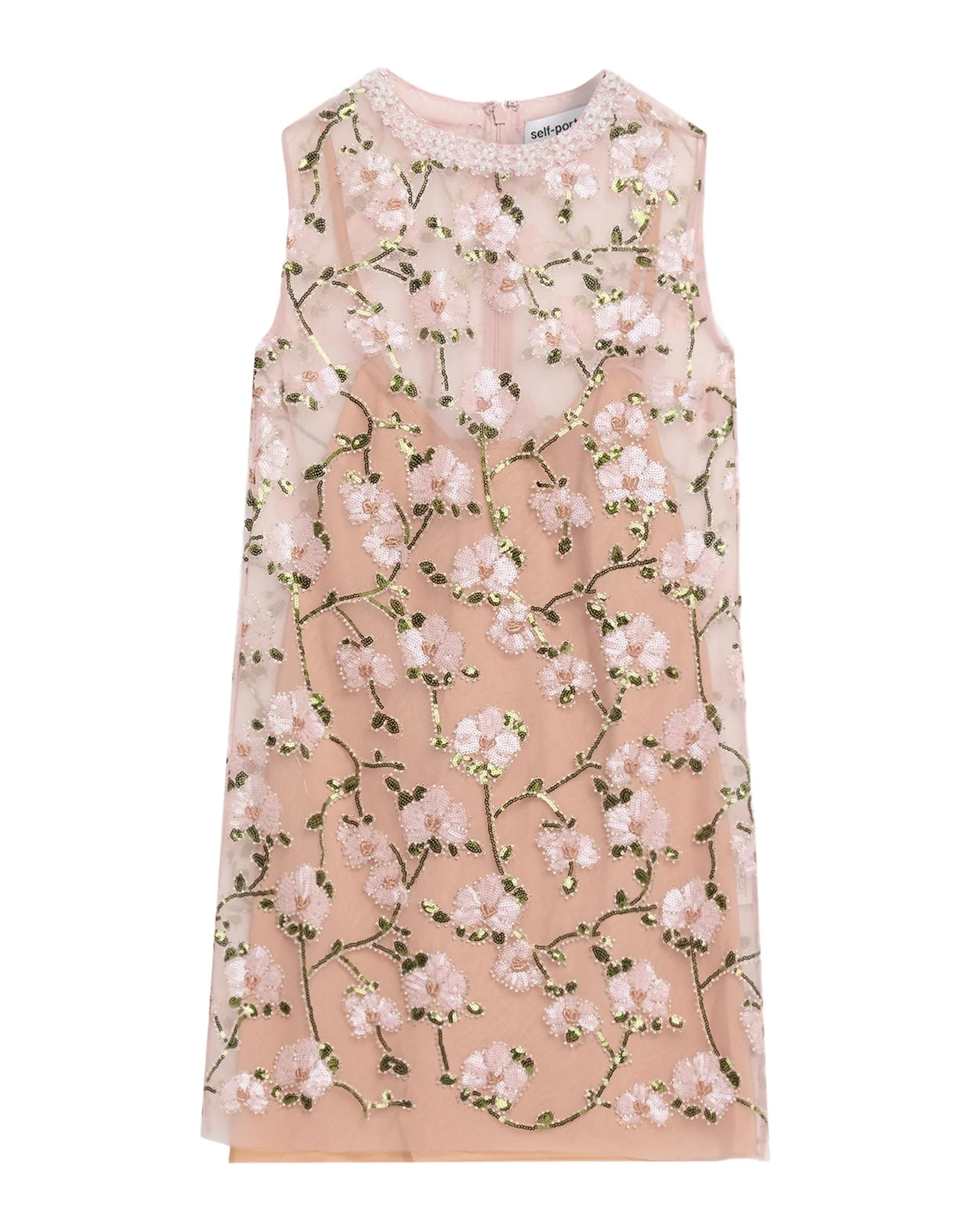 Floral Sequin Embellished Mini Dress Floral Sequin Embellished Mini Dress