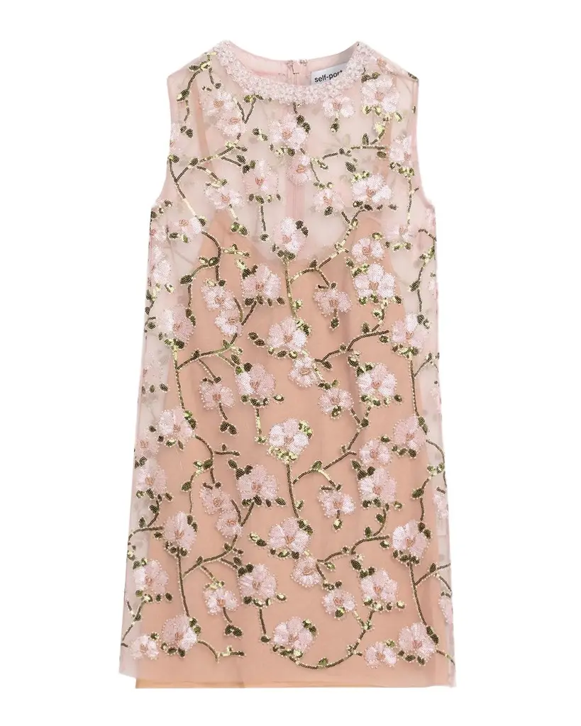 Floral Sequin Embellished Mini Dress Floral Sequin Embellished Mini Dress
