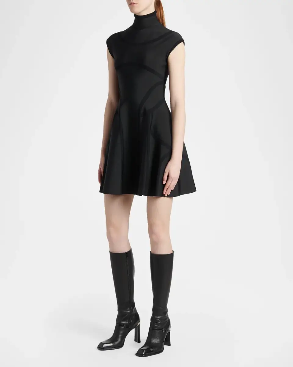 Alexander McQueen Volume Fit & Flare Mini Dress | Thumbnail 4