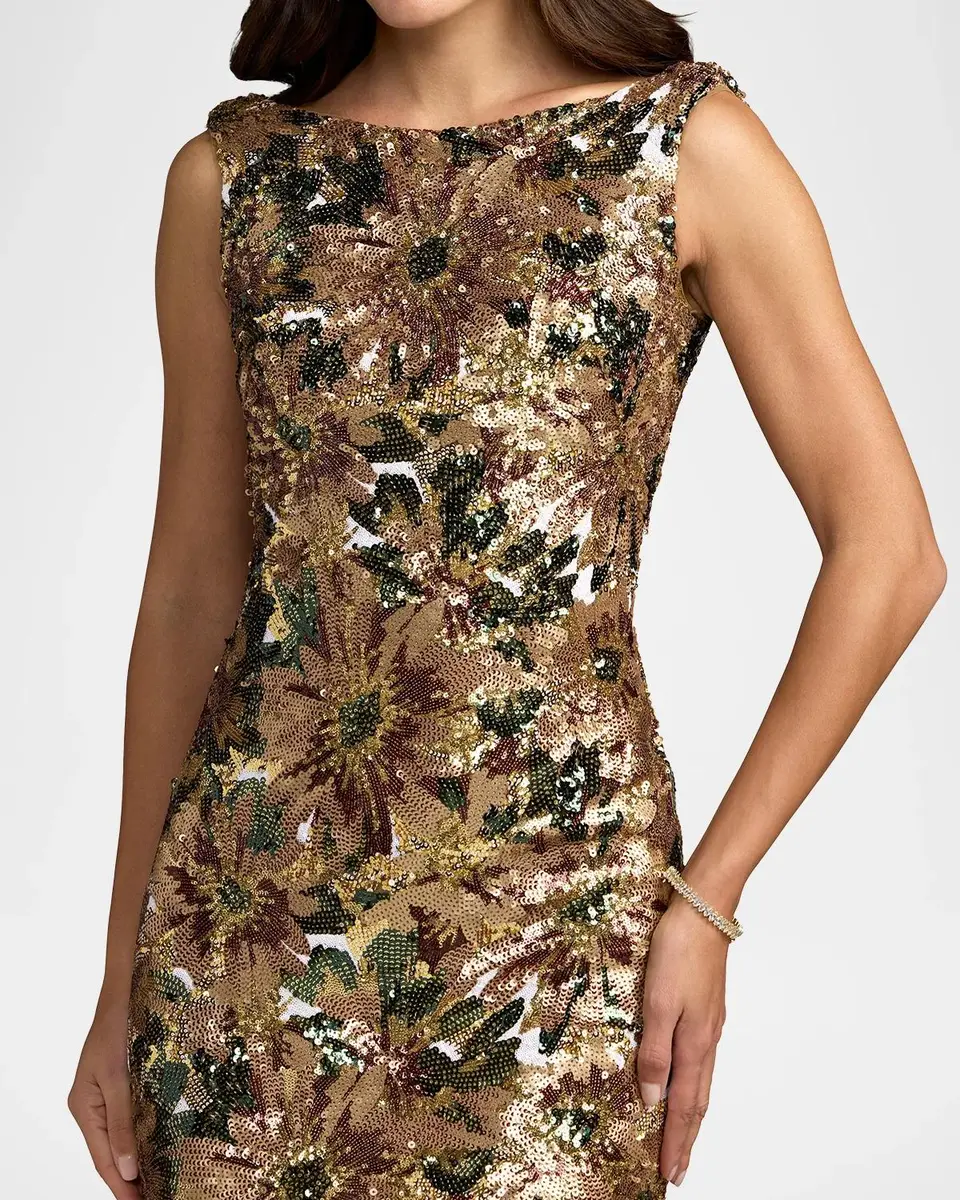Mac Duggal Sequin Cowl Back Gown | Thumbnail 4 Mac Duggal Sequin Cowl Back Gown | Thumbnail 4