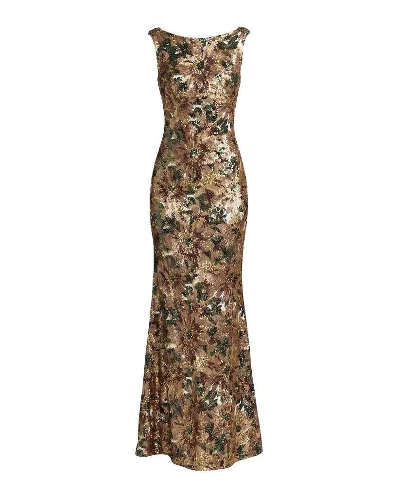 Mac Duggal Sequin Cowl Back Gown | Image 1 Mac Duggal Sequin Cowl Back Gown | Image 1