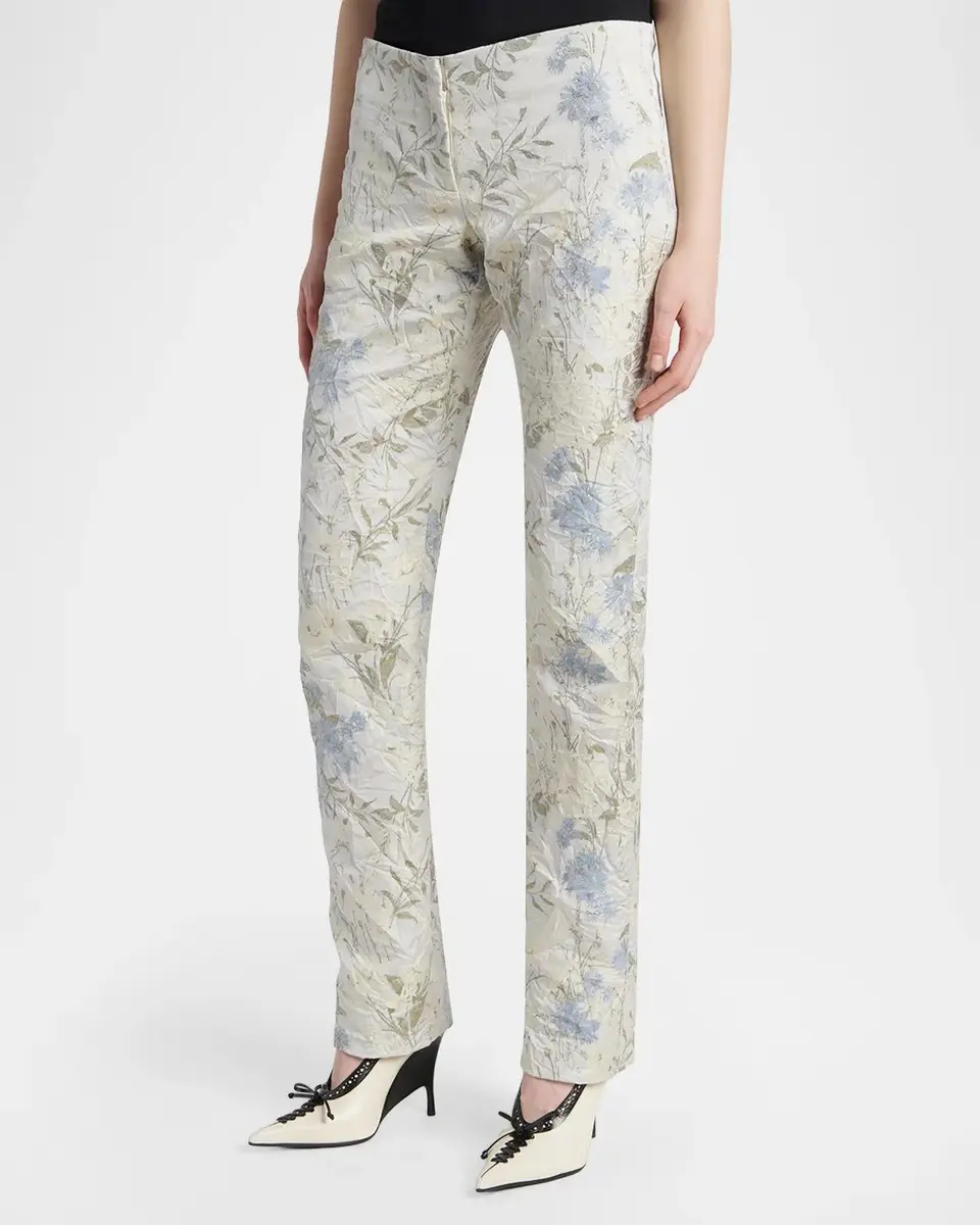 Alexander McQueen Bumster Floral Jacquard Trousers | Thumbnail 4 Alexander McQueen Bumster Floral Jacquard Trousers | Thumbnail 4