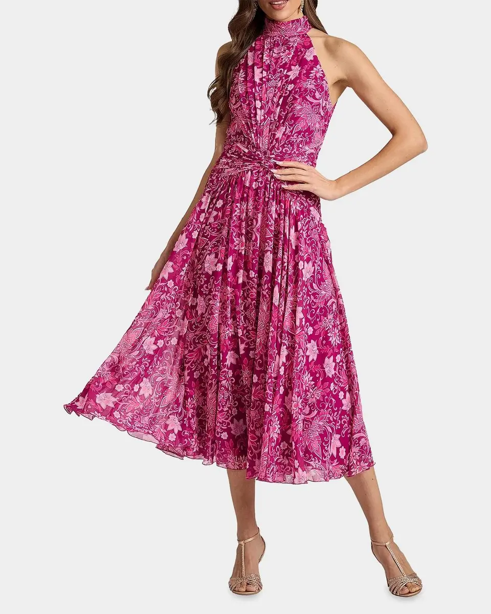 Tadashi Shoji Pleated Floral Midi Dress | Thumbnail 2