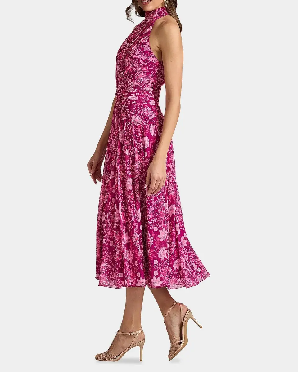 Tadashi Shoji Pleated Floral Midi Dress | Thumbnail 6