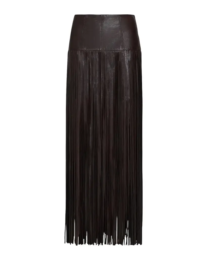TWP Tangled Up Fringe Leather Skirt | Image 1 TWP Tangled Up Fringe Leather Skirt | Image 1