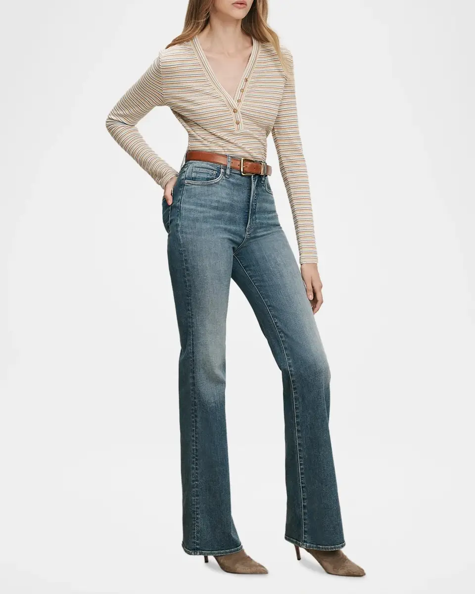 Veronica Beard Crosbie High-Rise Bootcut Jeans | Thumbnail 2 Veronica Beard Crosbie High-Rise Bootcut Jeans | Thumbnail 2