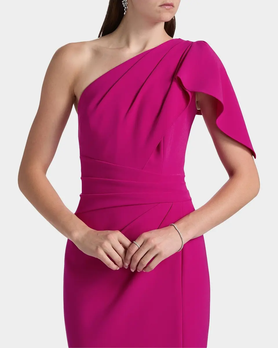Rickie Freeman for Teri Jon One-Shoulder Sheath Gown | Thumbnail 5