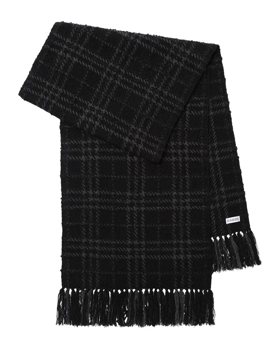 Burberry Embellished Check Boucle Scarf | Thumbnail 3 Burberry Embellished Check Boucle Scarf | Thumbnail 3