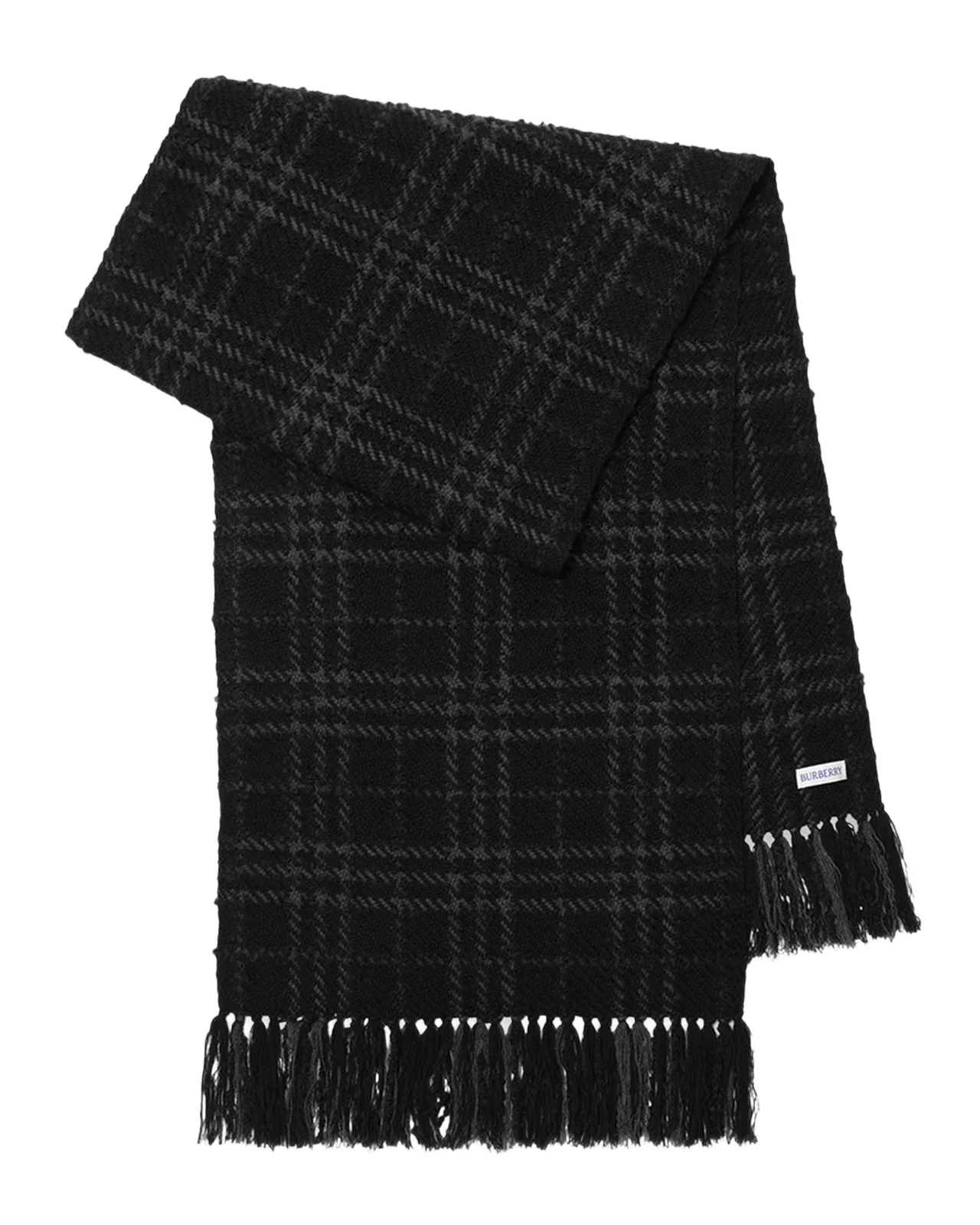 Embellished Check Boucle Scarf