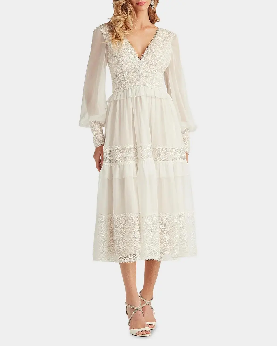 Tadashi Shoji Loic Lace Panel Midi Dress | Thumbnail 2
