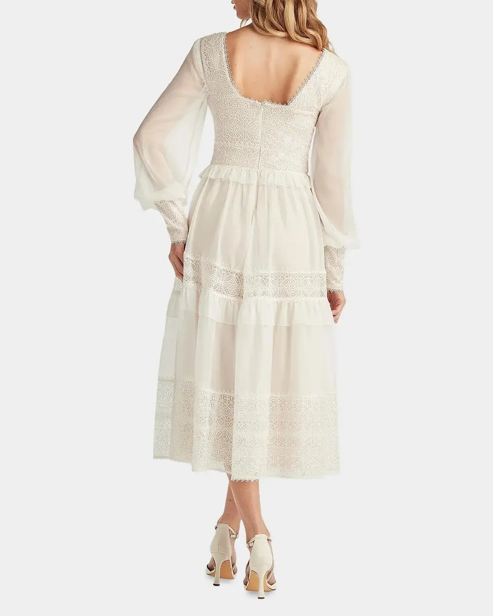 Tadashi Shoji Loic Lace Panel Midi Dress | Thumbnail 3