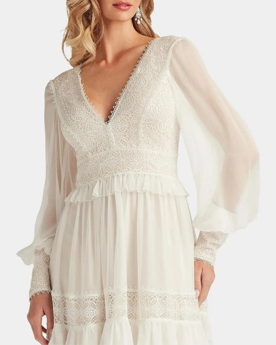 Tadashi Shoji Loic Lace Panel Midi Dress | Thumbnail 4