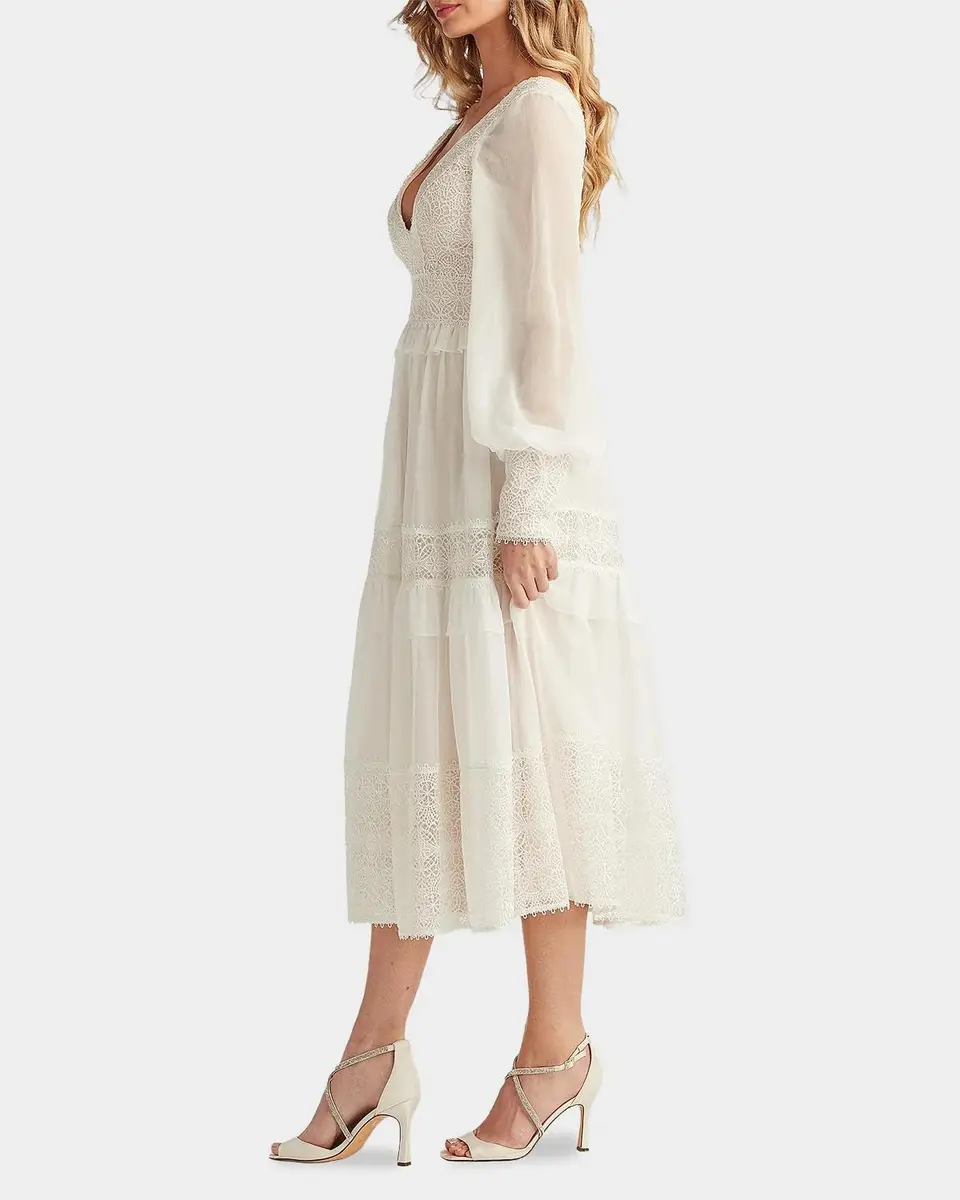 Tadashi Shoji Loic Lace Panel Midi Dress | Thumbnail 6