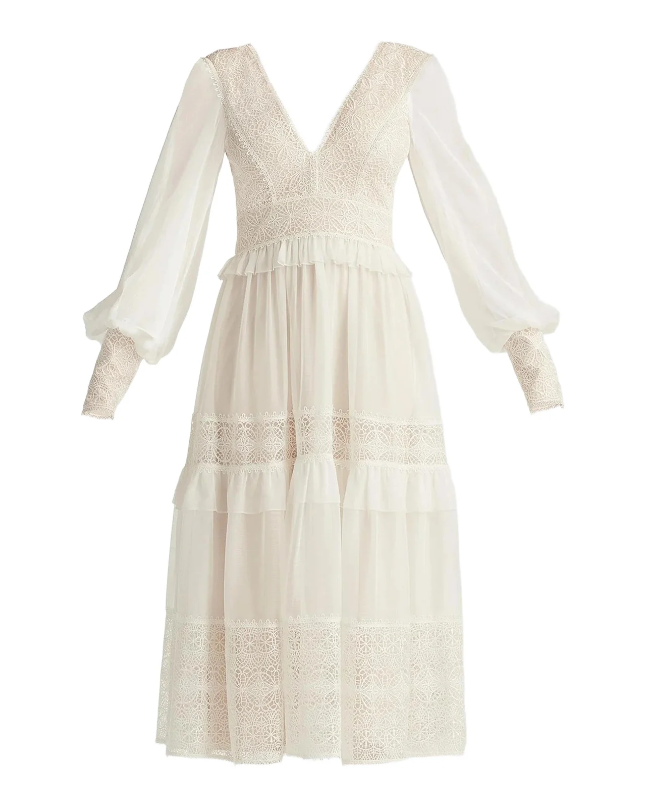 Loic Lace Panel Midi Dress Loic Lace Panel Midi Dress
