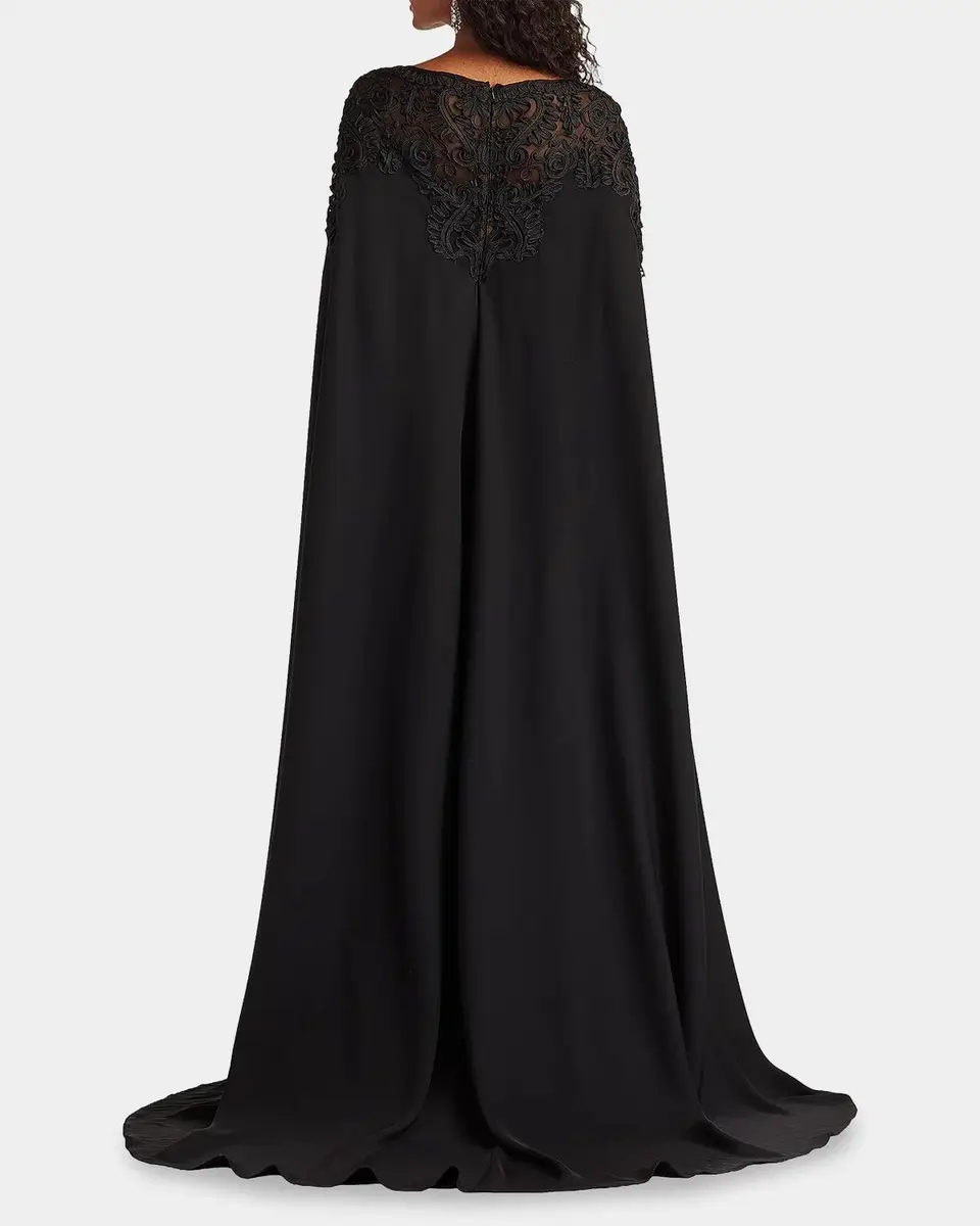 Tadashi Shoji Massaro Embroidered Cape Gown | Thumbnail 3