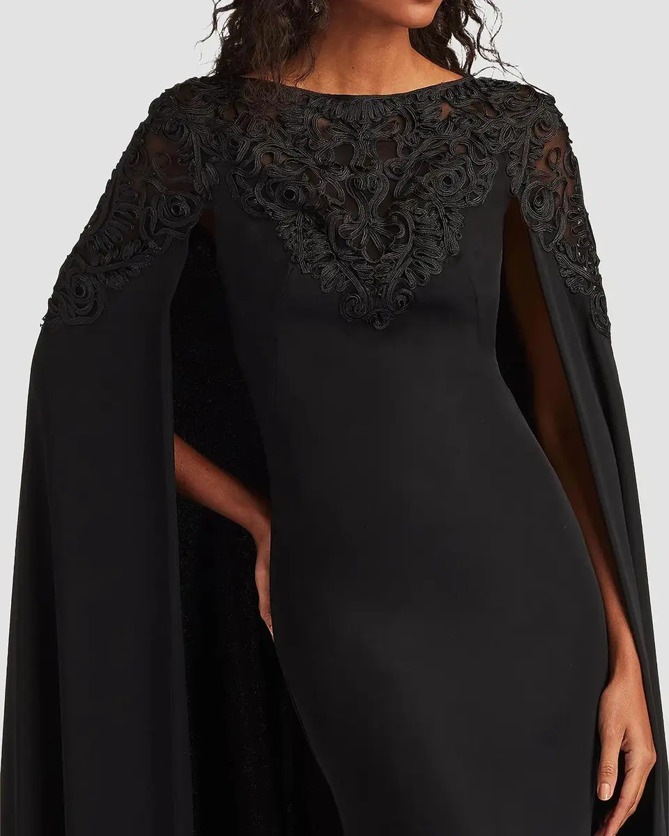 Tadashi Shoji Massaro Embroidered Cape Gown | Thumbnail 4