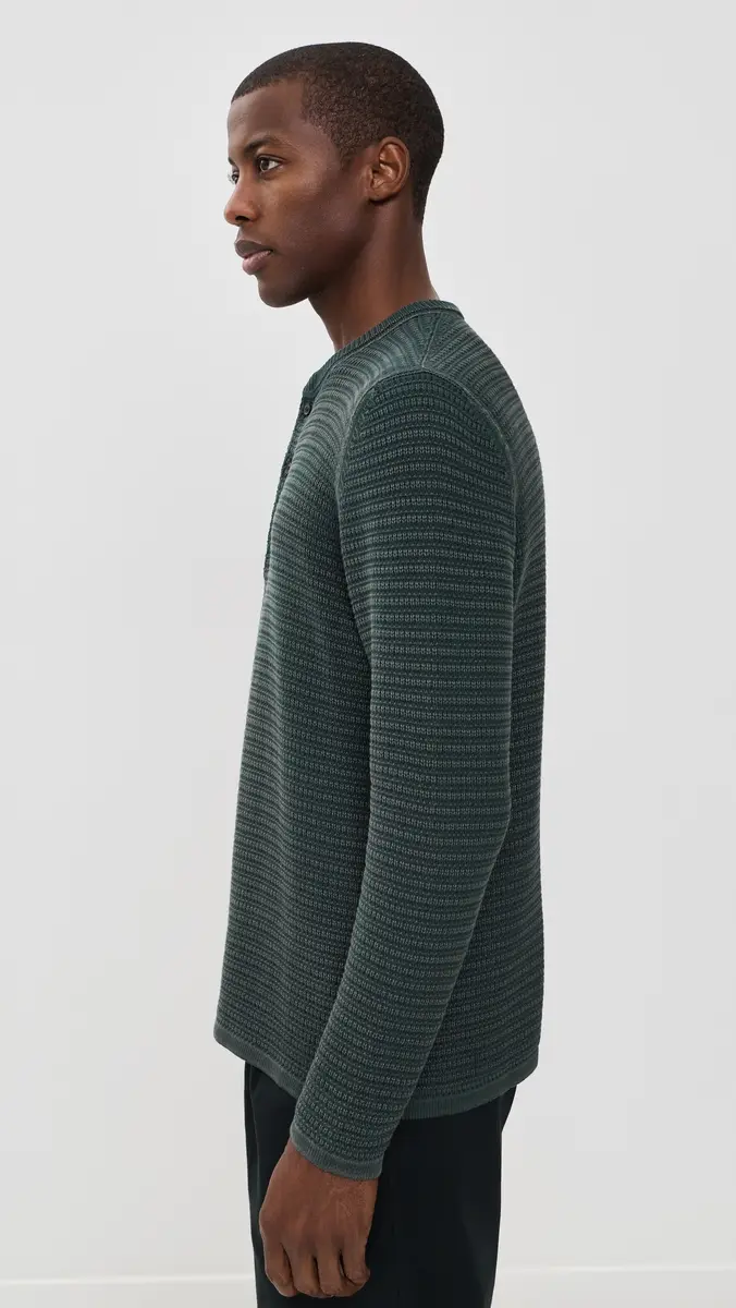 Billy Reid Garment-Dyed Links Henley | Thumbnail 5 Billy Reid Garment-Dyed Links Henley | Thumbnail 5